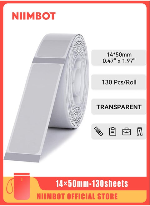 D11/D110/D101 Waterproof Transparent Thermal Label Paper for Barcode Printing 14*50mm
