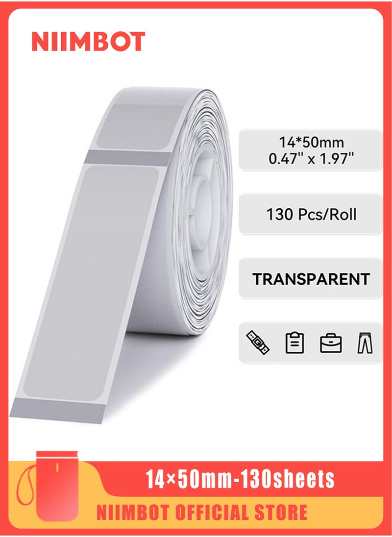 D11/D110/D101 Waterproof Transparent Thermal Label Paper for Barcode Printing 14*50mm