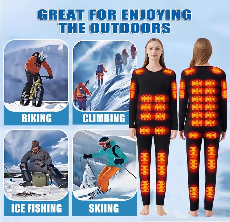 DIMHLCDZA Heated thermal pants for women USB Charge 16 Zone Intelligent heated underwear thermals for women rechargeable heated pants Winter Work camping motorcycles Extremely cold weather & 3XL - Image 2