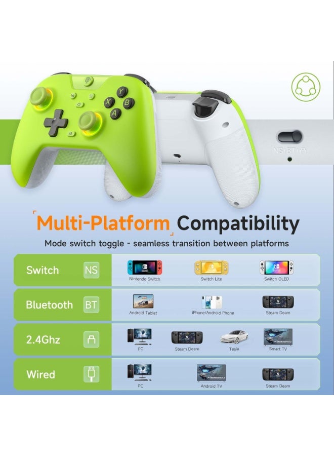 general Professional Gamepad EasySMX X05 Bluetooth Game Controller for PC/Steam/iPhone/Android/Switch with Hall Effect and Trigger RGB Lights Turbo Rumble Vibration Anti-Drift Controller 750mAh Battery Compatible with Black Myth: Wukong, Multi-Platform Support - Image 2