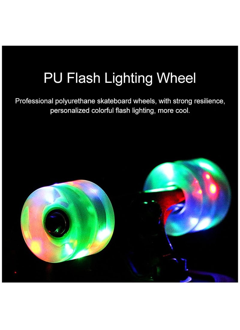 Generic - 60x45MM 78A LED Light Skateboard Wheels With Bearings 4PCS With T-Tool, Green - Image 1