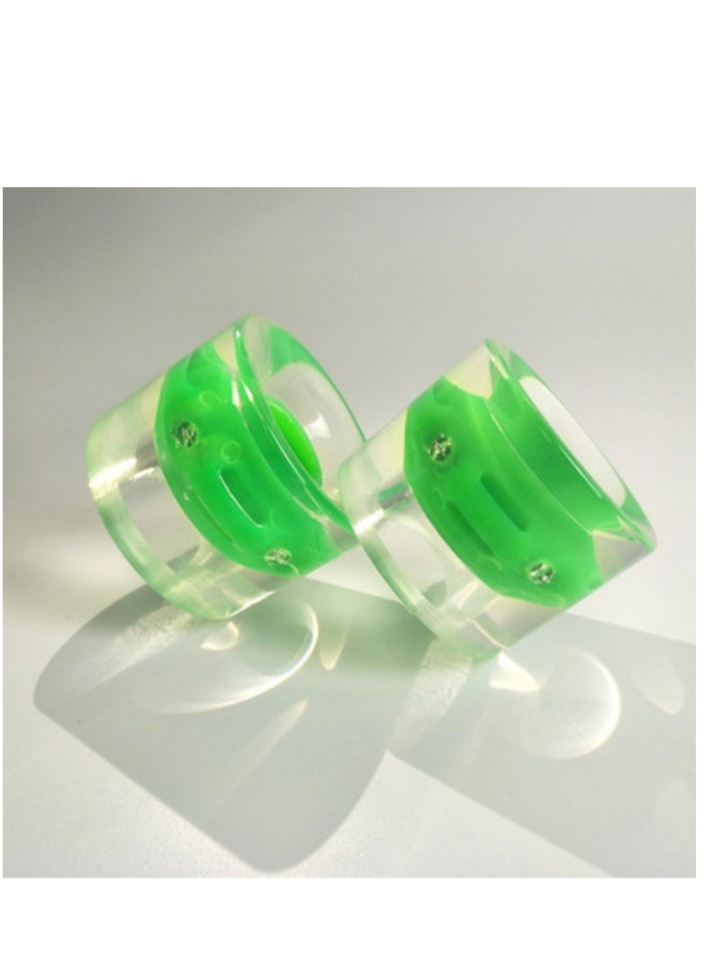 Generic - 60x45MM 78A LED Light Skateboard Wheels With Bearings 4PCS With T-Tool, Green - Image 1