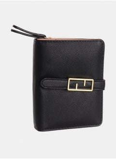 Akher el Ankoud Women's leather wallet with multiple pockets and a rectangular lock  - Image 1