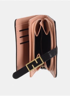 Akher el Ankoud Women's leather wallet with multiple pockets and a rectangular lock  - Image 3
