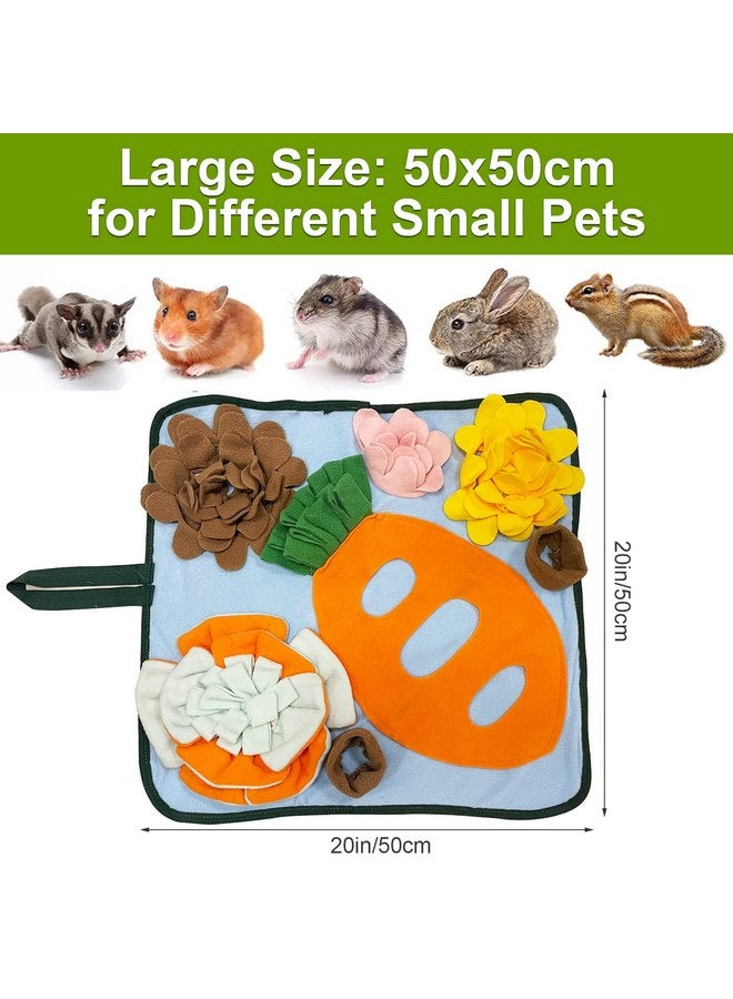 Adpartner Rabbit Foraging Mat Bunny Toys, 20"x20" Rabbit Snuffle Mat Interactive Feeding Game, Washable Bunny Hay Feeder Treat Dispenser Foraging Toys for Rabbits Guinea Pigs Chinchillas Ferrets - Image 5