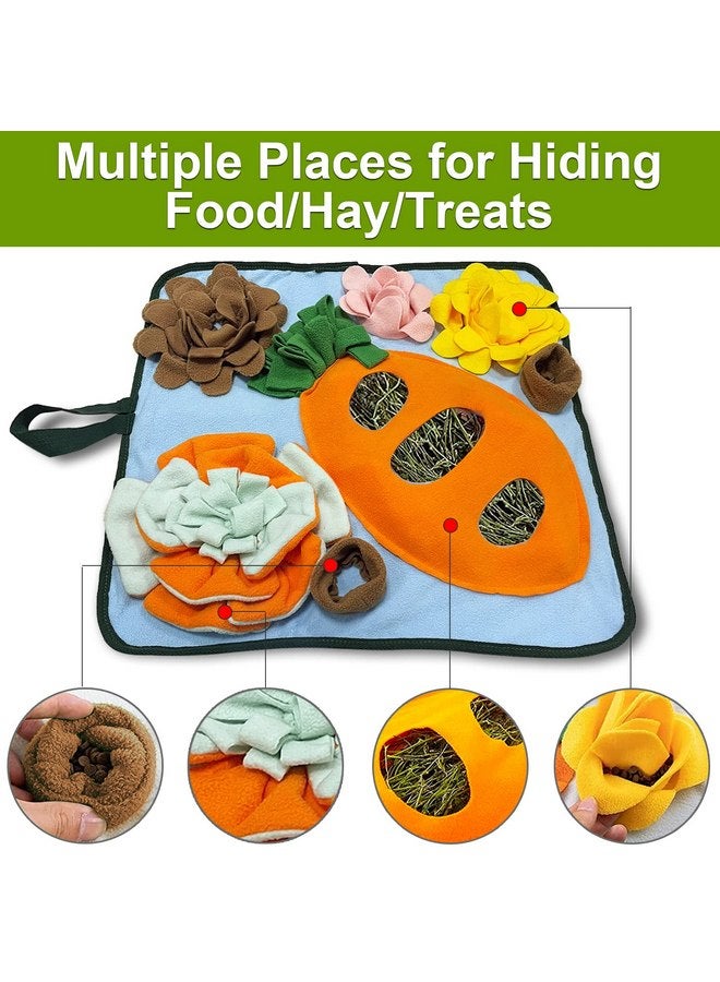 Adpartner Rabbit Foraging Mat Bunny Toys, 20"x20" Rabbit Snuffle Mat Interactive Feeding Game, Washable Bunny Hay Feeder Treat Dispenser Foraging Toys for Rabbits Guinea Pigs Chinchillas Ferrets - Image 2