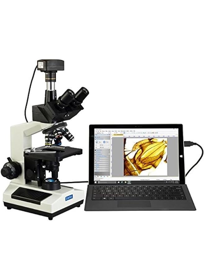 Arabest - 40X-2000X 14MP Digital Compound Trinocular LED Lab Biological Microscope, Super Speed USB 3.0 - M837SL-C140U3 - Image 1