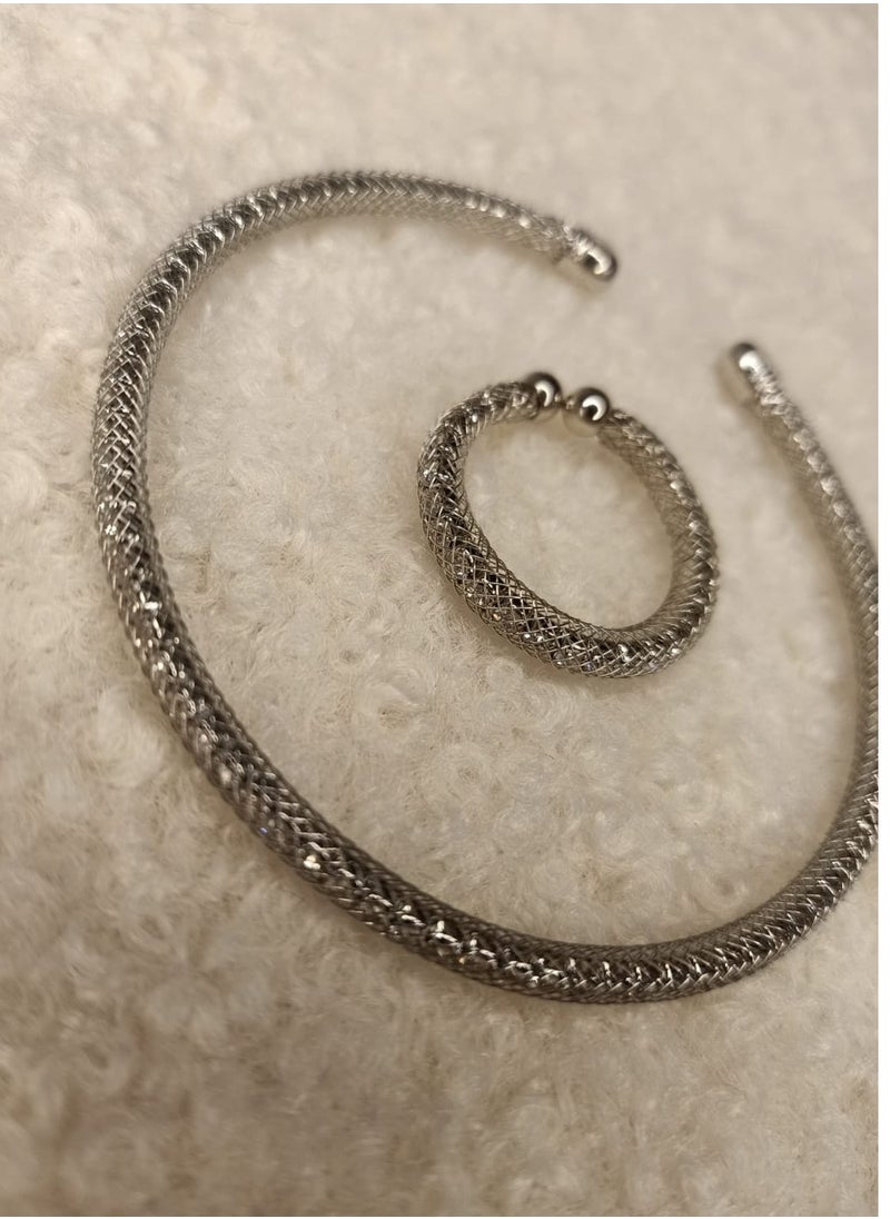 Generic - Open bracelet set + ring of the same design - simple and elegant design accessory - Image 1