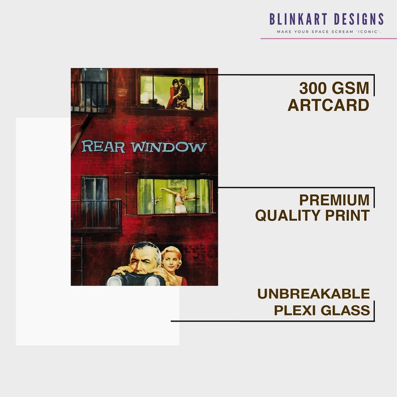 BLINKART BLINKART Aesthetic Rear Window 1954 Movie Photo Frame Album Poster Wall Art Print Decor Perfect For Home Bedroom Living Room Bedroom Home Office Study Room13 10 Inches  - Image 4