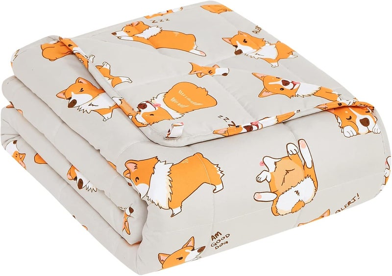 CuteKing Weighted Blanket for Adults: Weighted Blanket with Premium Glass Beads - Breathable Heavy Blanket for Comfort Sleep - Thick Blanket for Adult All Season(20lbs, 60"x80", Queen, CuteDog) - Image 1
