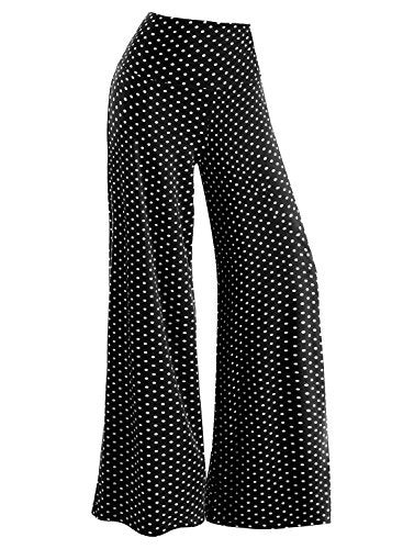 Arolina Women's Stretchy Wide Leg Palazzo Lounge Pants (XXL, D-Polka Dot) - Image 1