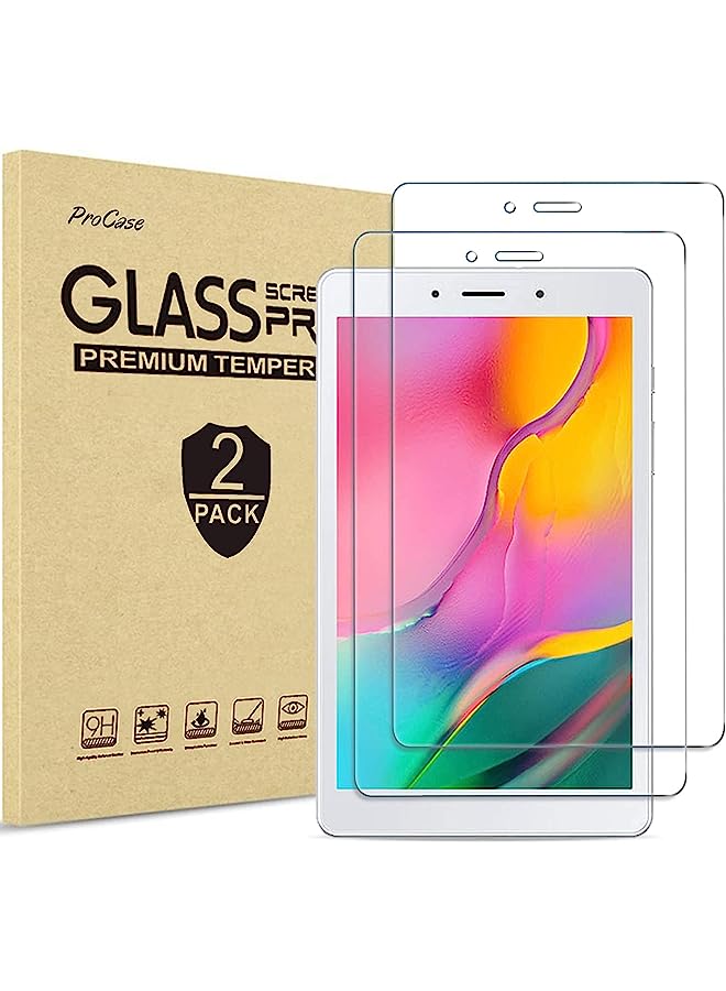 Procases Pack] Procase Galaxy Tab A 8.0 2019 Screen Protector T290 T295, Tempered Glass Screen Film Guard For 8.0 Inch Galaxy Tab A 2019 Without S Pen Model -T290 (Wi-Fi) -T295 (Lte) - Image 1