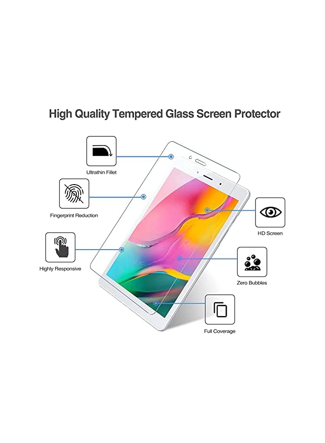 Procases Pack] Procase Galaxy Tab A 8.0 2019 Screen Protector T290 T295, Tempered Glass Screen Film Guard For 8.0 Inch Galaxy Tab A 2019 Without S Pen Model -T290 (Wi-Fi) -T295 (Lte) - Image 2