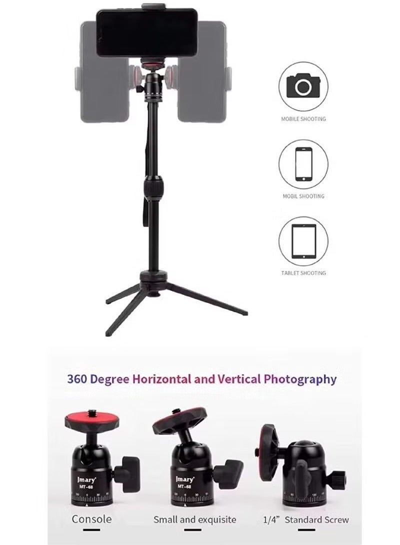 JMARY MT-68 Table-Top Extendable Foldable Tripod Stand for Mobile Phones and DSLR & Digital Cameras - Image 2