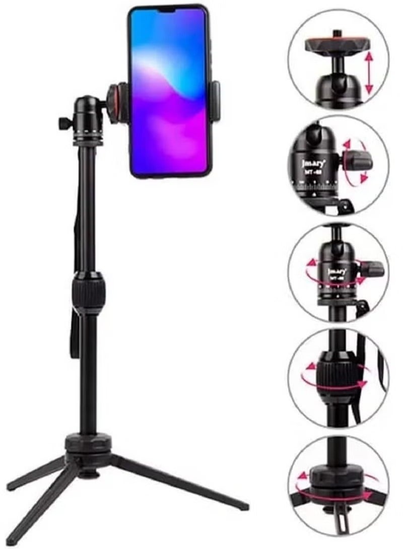 JMARY MT-68 Table-Top Extendable Foldable Tripod Stand for Mobile Phones and DSLR & Digital Cameras - Image 1