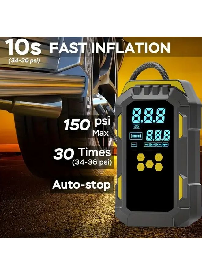 Top Version Multi Function Air Pump 5 In 1 Car Jump Starter With Digital Tire Inflator - Image 3