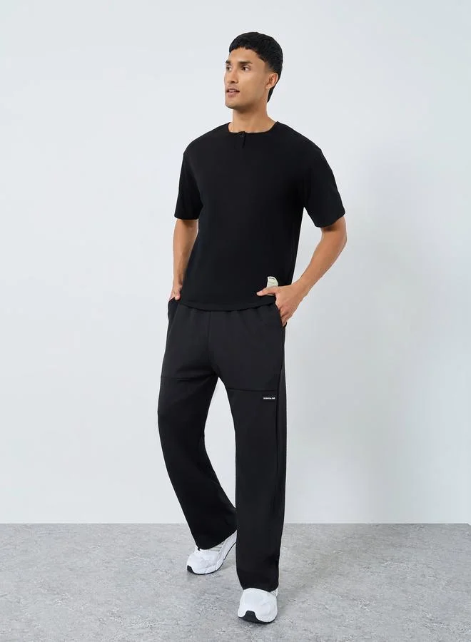 Styli Oversized Heavy Stretch Henley Neck T-Shirt