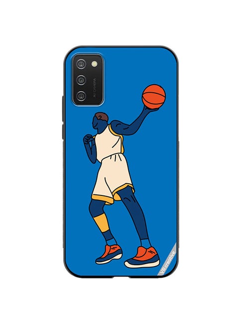 Protective Case Cover For Samsung Galaxy A03s Basketball Player In Action With Ball Design Multicolour