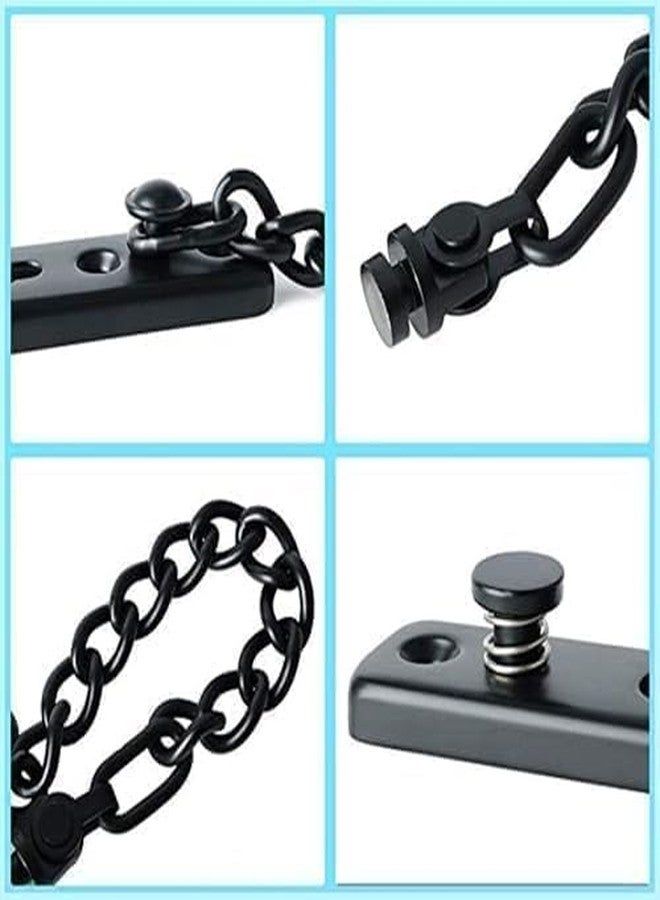 Jenibri 1Pack, Security Chain Guard with Spring Anti-Theft Press Lock - Heavy Duty Polished Door Latch with Screws for Home Apartment Bedroom Safety - Matte Black - Image 5