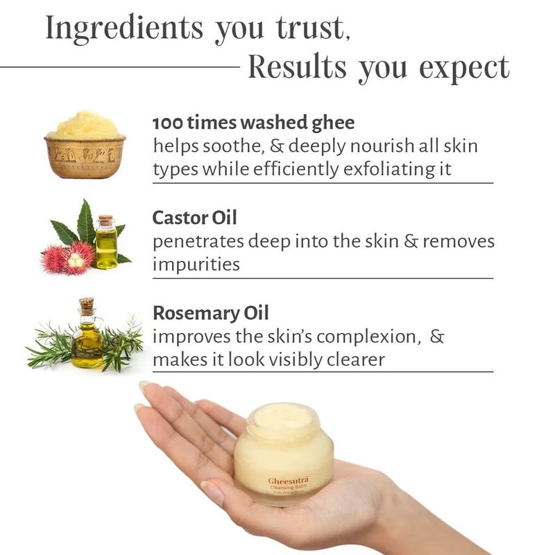 Shankara Gheesutrā Daily Cleansing Balm – 45 ml| Gentle Makeup Remover - Image 2