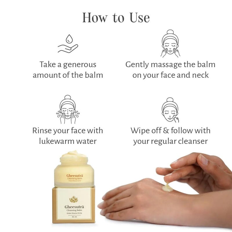 Shankara Gheesutrā Daily Cleansing Balm – 45 ml| Gentle Makeup Remover - Image 5