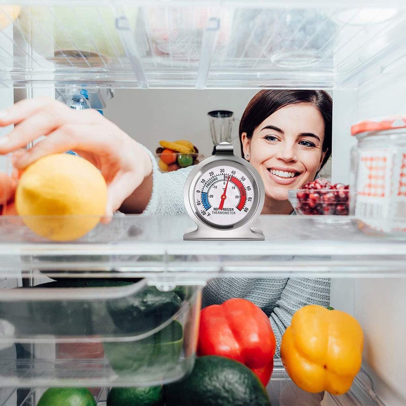 Anvin Refrigerator Thermometers Large Dial Freezer Thermometer with Dual-Scale -30~30°C/-20~80°F for Freezer Refrigerator Cooler, Hooks or Stands Alone Thermometers Durable Steel (Pack of 2) - Image 5