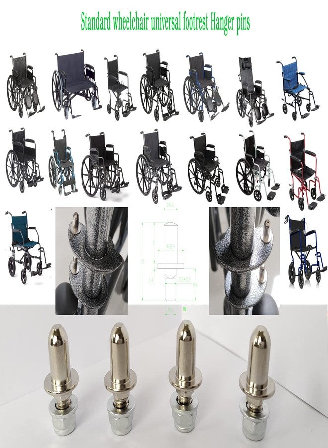 ComsenMed Universal Wheelchair footrest Hanger pins,Replacement Hanger Pin,Leg Rest Pin,Wheelchair and Transport Wheelchair Parts Replacements (4 ea) - Image 4