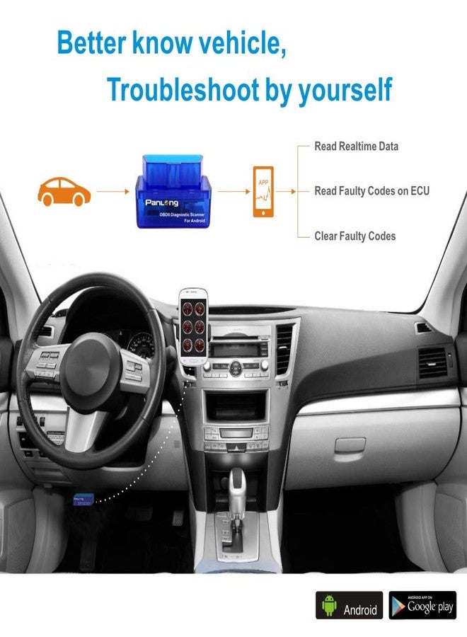 Panlong OBD2 Scanner Bluetooth OBDII Diagnostic Tool Car Code Reader Turn Off Check Engine Light Support Android - Image 2
