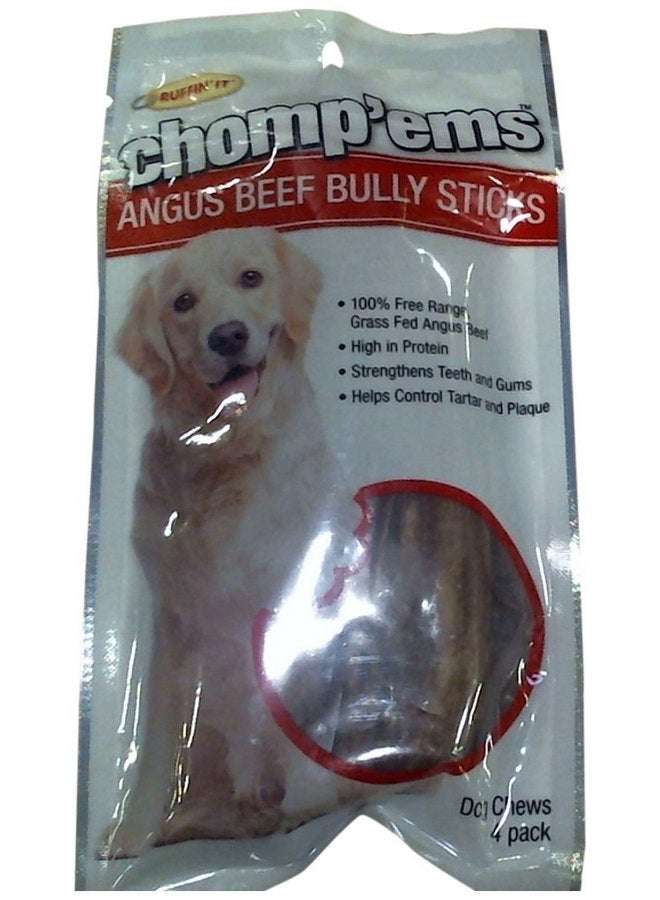 RHODE ISLAND TEXTILE Rhode Island 75297 Ruffinit Chompems Dog Chews Bully Stick 4 Count 