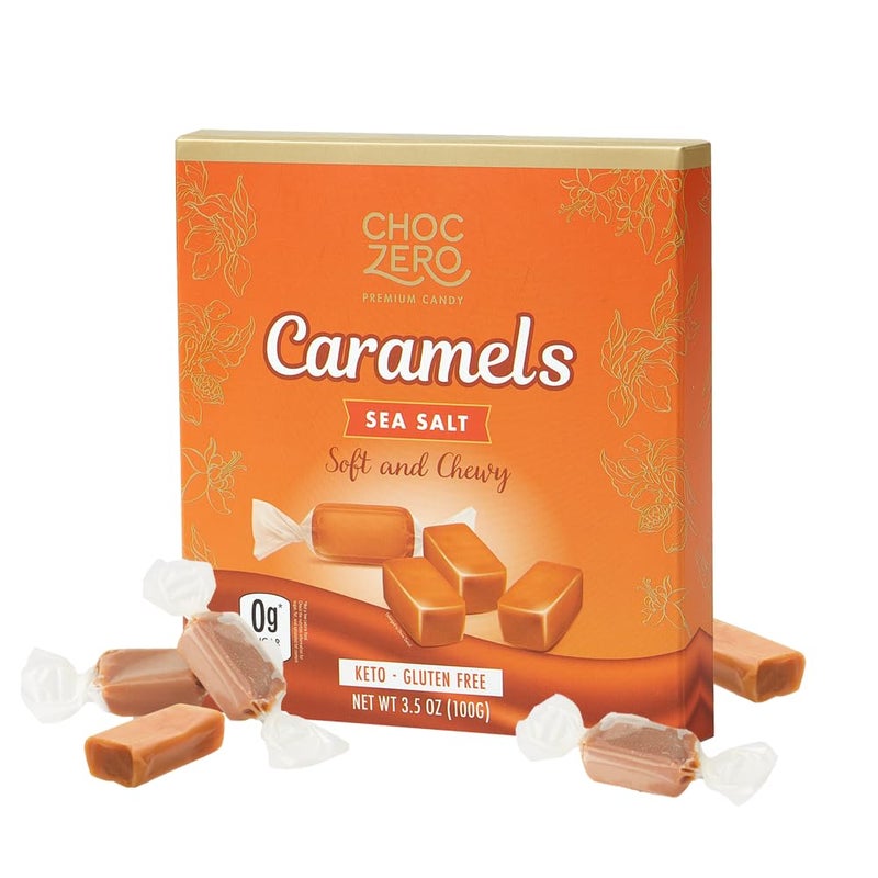 ChocZero Sugar Free Caramels  Keto Candy  All Natural Soft and Chewy  Low Carb Snack 35oz Box - Image 3