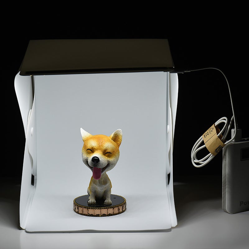 Portable DIY LED Studio Light Box Tent Kit Mini Foldable Photo Studio Softbox 6500K with Built-in 1pc LED Strip 6 Different Colors of Backdrops 5V 1A USB Input for Small Products Still Life - Image 3