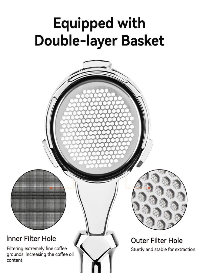 MUVNA 3 Ears Espresso Bottomless Portafilter Fits 58mm Coffee Machines CASABREWS Ultra/Oster/Gevi/Hibrew/Tuni E2, SUS304 Stainless Steel - Image 4