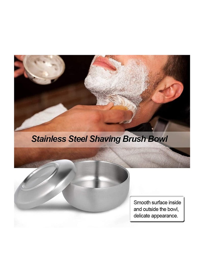 Excefore Shaving Brush Bowl Mens Anti Skid Metal Durable Stainless Steel Shave Cream Soap Bowl Shaving Mug Male Face Cleaning Soap Bowl Easy to Clean - Image 4