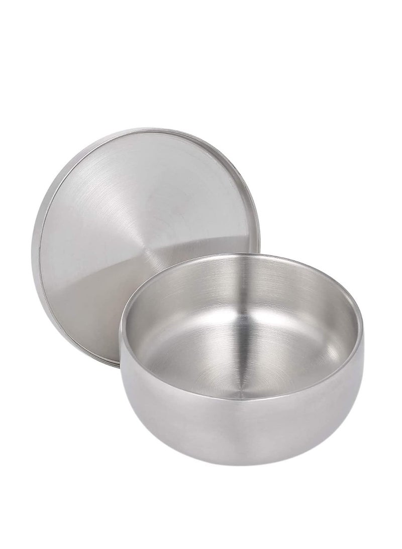 Excefore Shaving Brush Bowl Mens Anti Skid Metal Durable Stainless Steel Shave Cream Soap Bowl Shaving Mug Male Face Cleaning Soap Bowl Easy to Clean - Image 1