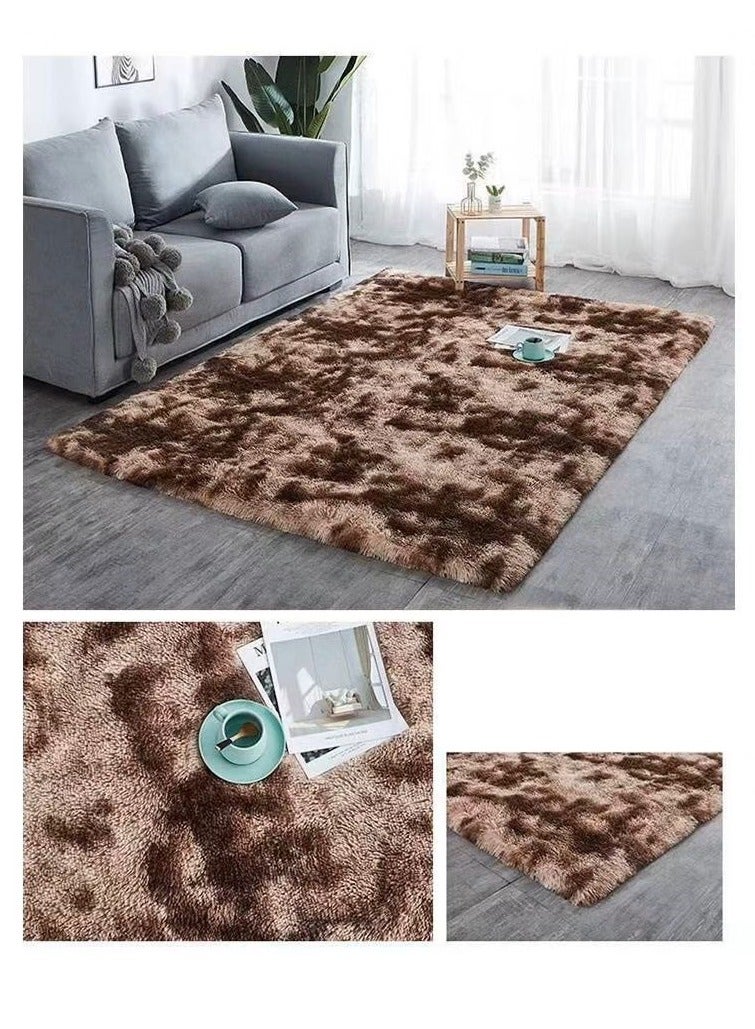 BAIG Soft Touch Area Rug Bedroom Anti-Skid Yoga Carpet Shaggy Rugs Fluffy Motley Tie-dye Carpets - Image 1
