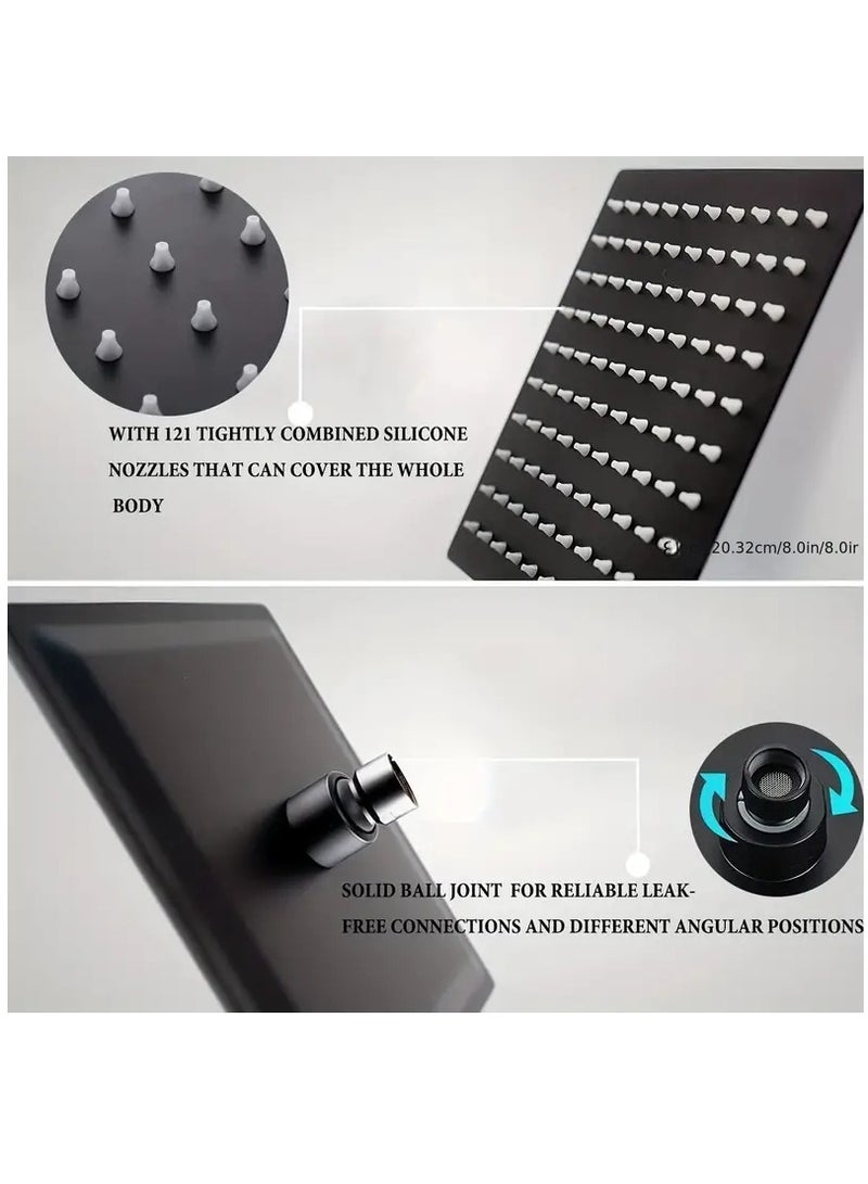 Transform Your Shower Experience with a 6 High Pressure RainShower Head and Two-in-One Handheld Set, Plus 78 Extra LongHose, 3-Way Diverter, and Adhesive Shower Head Holder! - Image 3