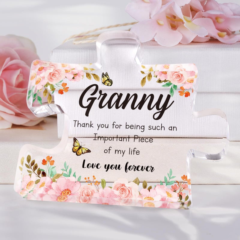 Buioata Granny Gifts - Acrylic Puzzle Piece Decorations 3.9 x 3.3 inch - Delicate Best Gifts for Granny - Mothers Day Birthday Christmas Gifts for Granny  Ideas - Image 2