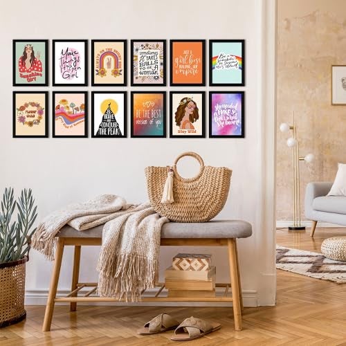 PAPER PLANE DESIGN Women Empowerment Wall Posters Set Home Office Decor Set of 12 - A4 Size (FRAMED) - Image 4