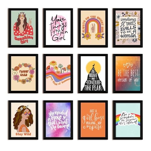 PAPER PLANE DESIGN Women Empowerment Wall Posters Set Home Office Decor Set of 12 - A4 Size (FRAMED) - Image 3