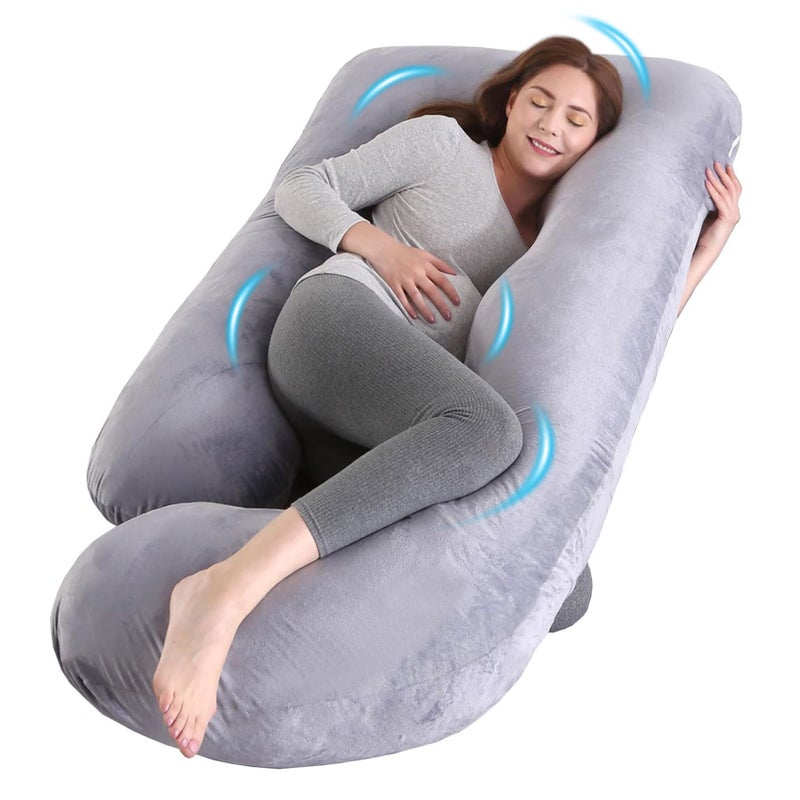 Wodsfay U-Shaped Pregnancy Pillow for Sleeping, Full Body Support for Back, HIPS & Belly - 57 Inch Maternity Pillow with Machine Washable Cover | Maternity Essential - Image 1