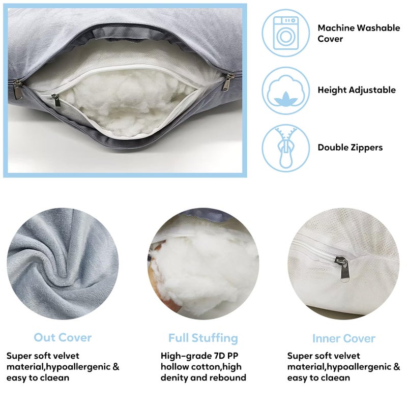 Wodsfay U-Shaped Pregnancy Pillow for Sleeping, Full Body Support for Back, HIPS & Belly - 57 Inch Maternity Pillow with Machine Washable Cover | Maternity Essential - Image 5