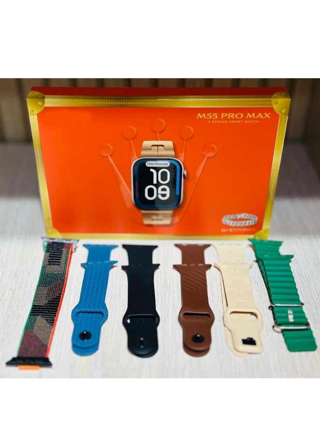 M55 Pro Max Stylish Smart Watch + 5 Strap  - Image 3