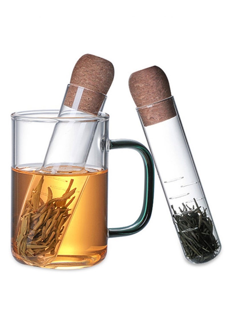 Personality Test Tube Shape Glass Tea Infusers for Loose Tea Clear Tea Strainer Travel Quickly Tea Maker Mini Portable Tea Filter - Image 2