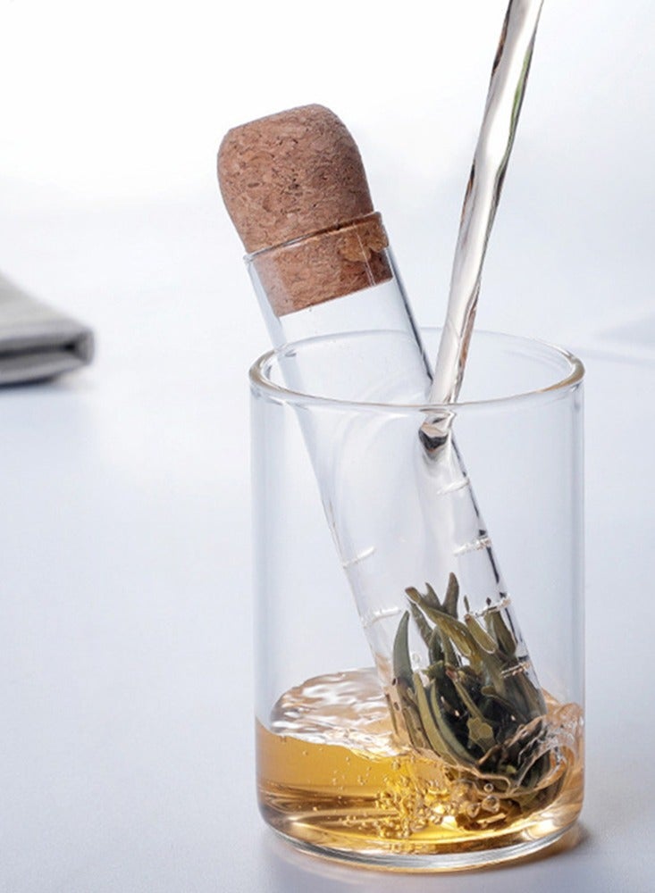 Personality Test Tube Shape Glass Tea Infusers for Loose Tea Clear Tea Strainer Travel Quickly Tea Maker Mini Portable Tea Filter - Image 1