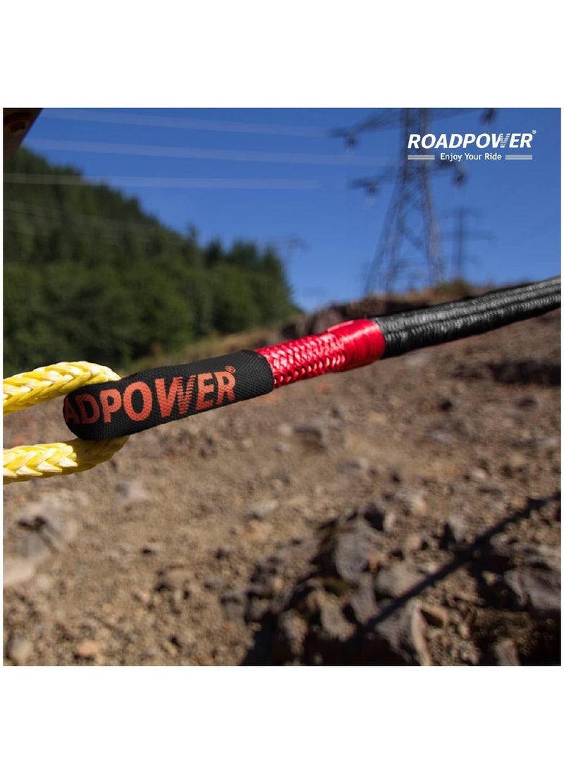 RoadPower - حبل الاسترداد الحركي حزام شديد التحمل للطرق الوعرة لمركبات UTV وATV والشاحنات والسيارات وأحزمة مرنة فائقة لمعدات السحب لـ 14 طنًا بطول 6 أمتار - Image 1