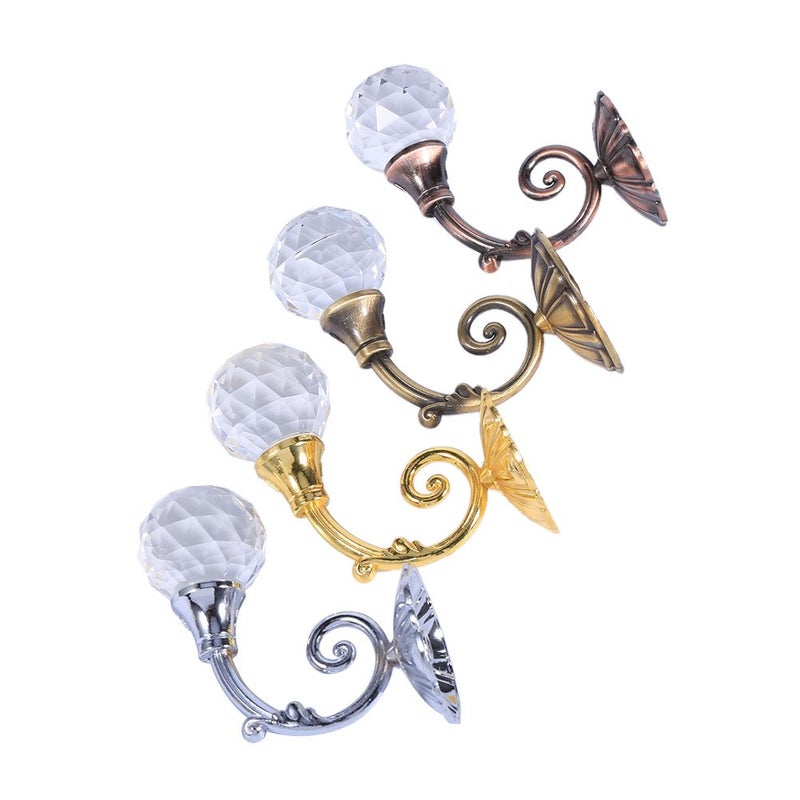 Yosoo Metal Crystal Glass Curtain Holdback Wall Window Drapery Tieback Hooks Hanger Holder, A Pair (Dark Bronze) - Image 5