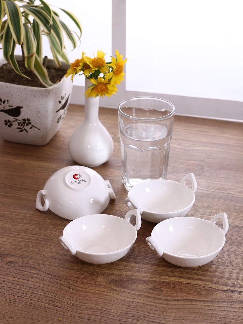 Clay Craft Basics Sauce Kadhai with Handle 4 Pcs - Image 1