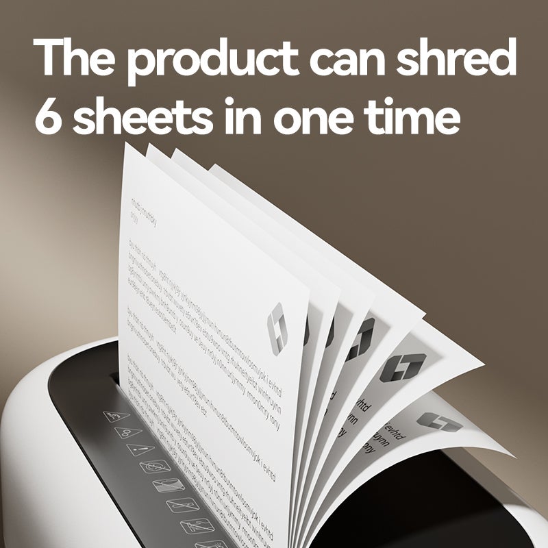 ديلي آلة تمزيق ورق مدمجة مستوى أمان P4 تقطيع متقاطع 6 أوراق سعة 15 لتر مع عكس تلقائي - Image 2