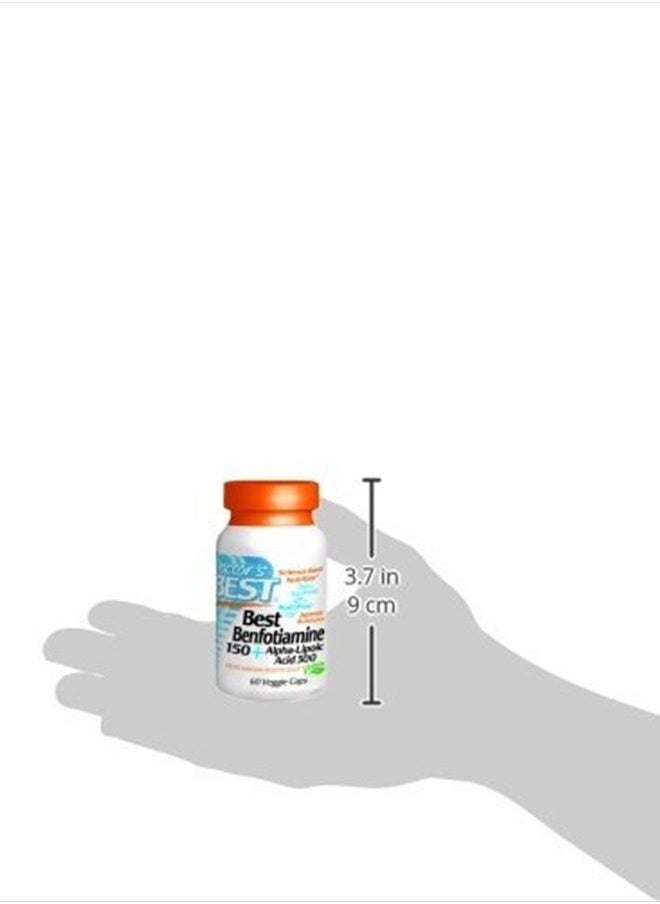 Doctor's BEST - Doctor's Best - Benfotiamine/Alpha Lipoic Acid 150 mg/300 mg - 60 Vegetarian Capsules - Image 1