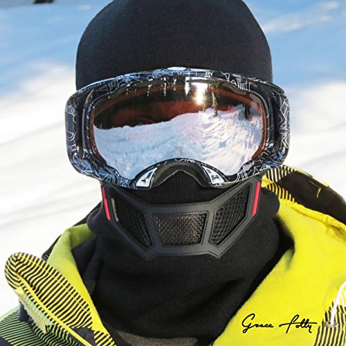 Grace Folly Knit Balaclava Full Face Winter Ski Mask with Vented Mouthpiece (Black) - Image 2